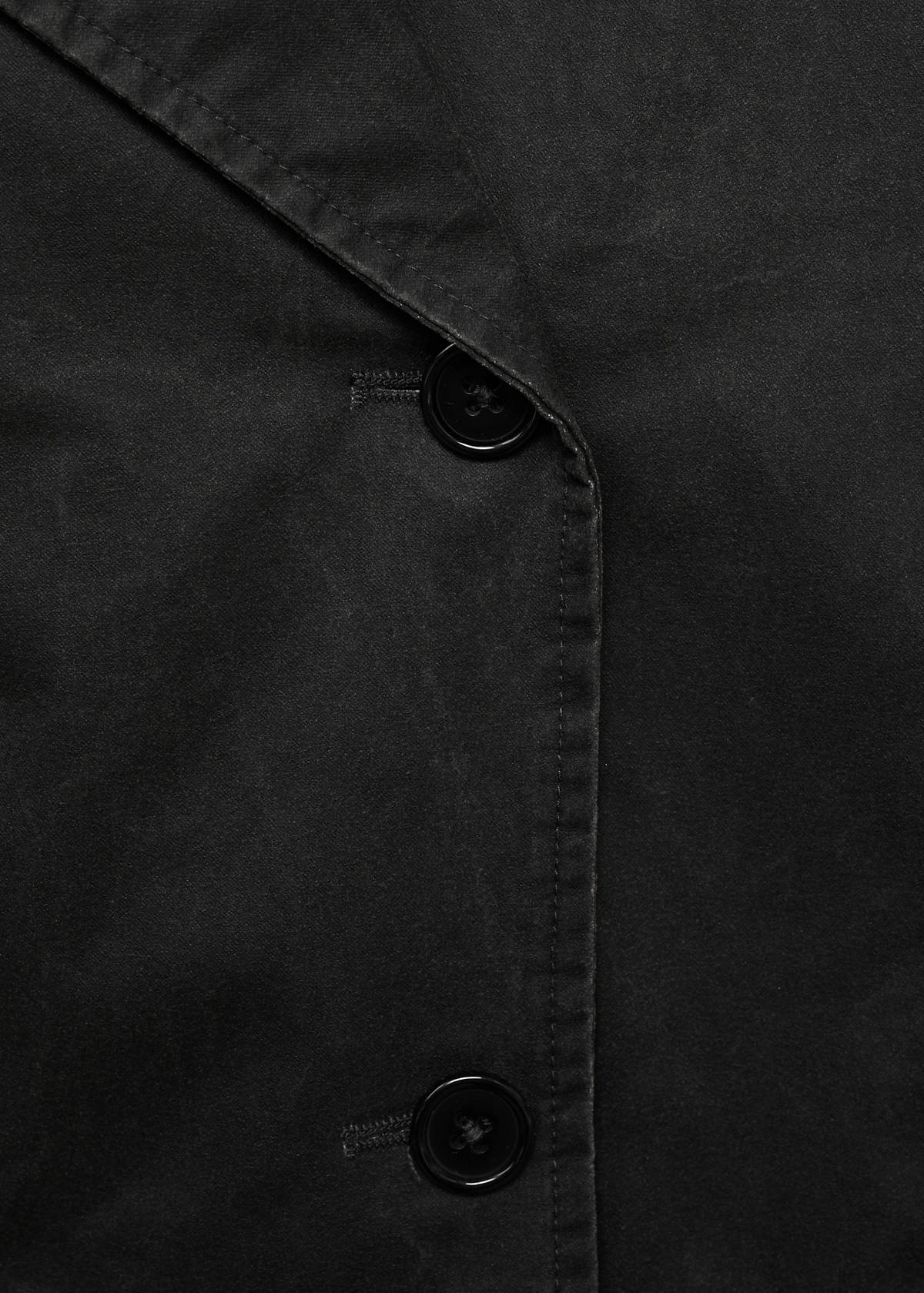 Waxed short trench coat — Charcoal