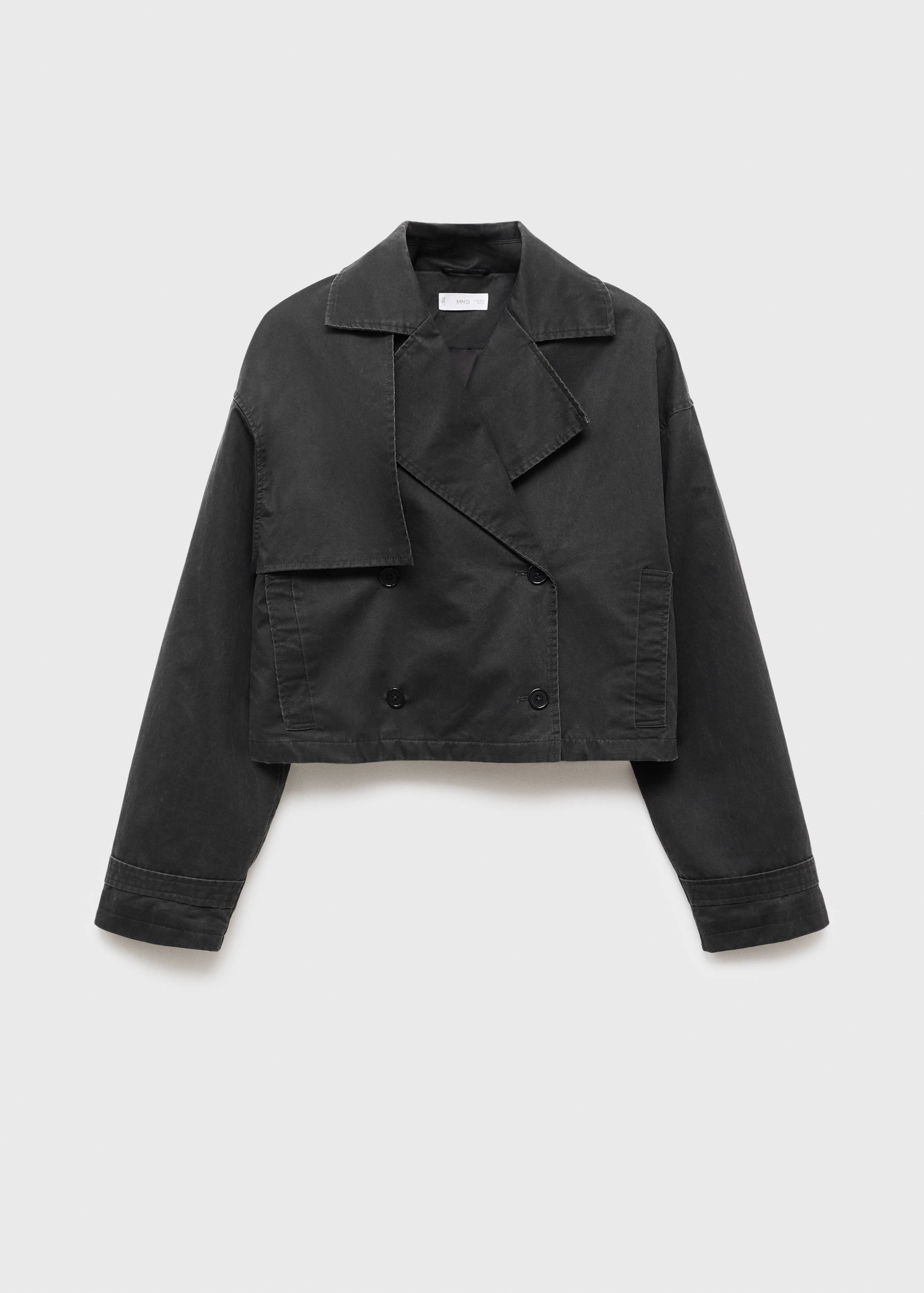 Waxed short trench coat - Article without model