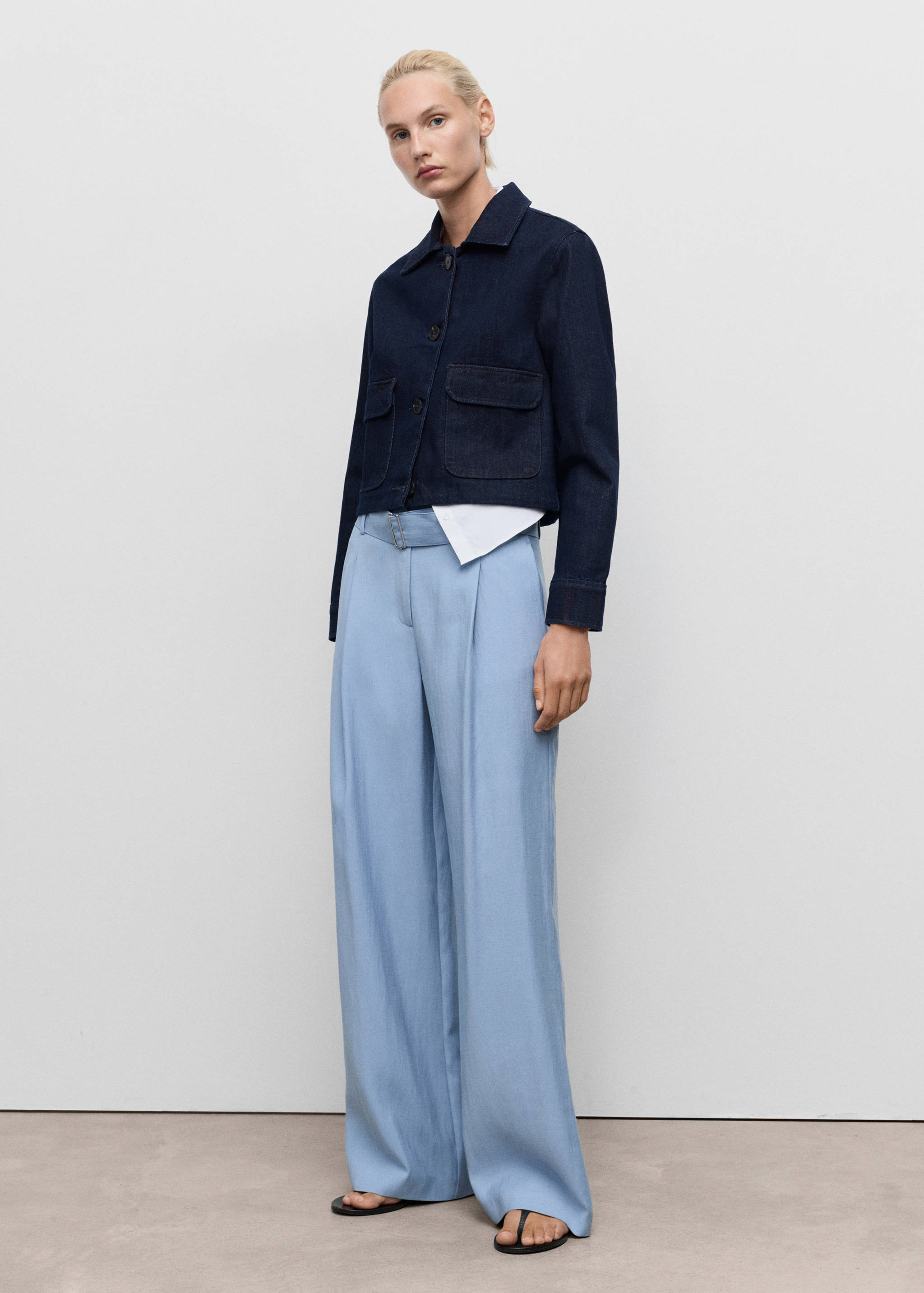 Paperbag trousers with belt - General plane