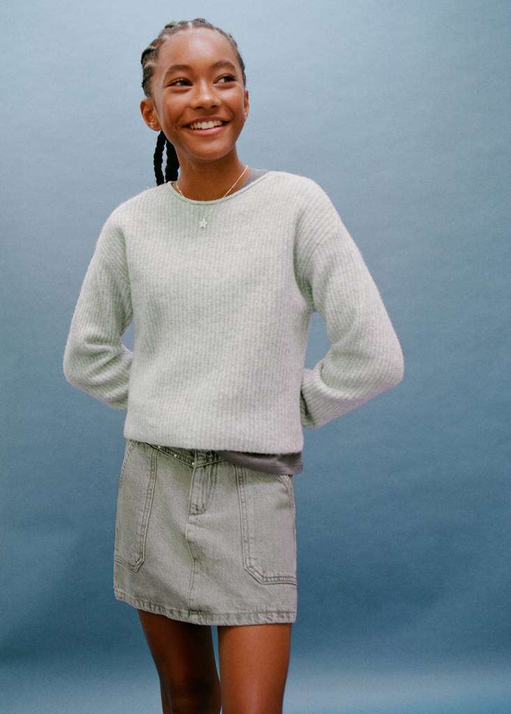 Short denim skirt — Denim Grey