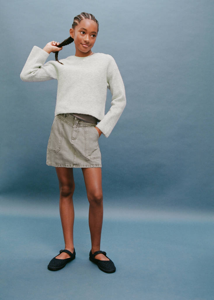 Short denim skirt — Denim Grey
