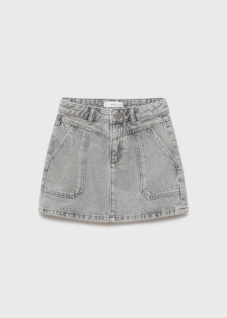 Short denim skirt — Denim Grey