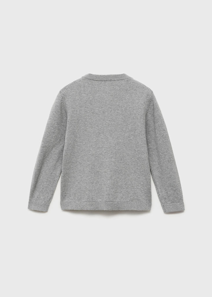 Knitted sweater with ribbed details — Medium Heather Grey