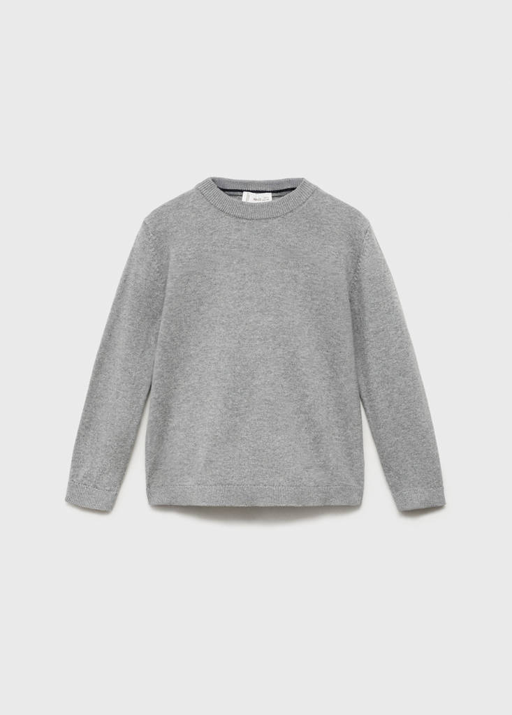 Knitted sweater with ribbed details — Medium Heather Grey