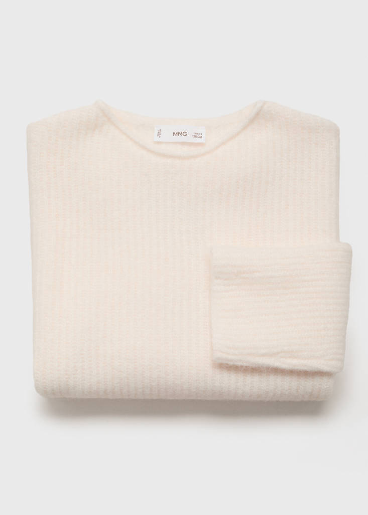 Knitted ribbed sweater — Sand