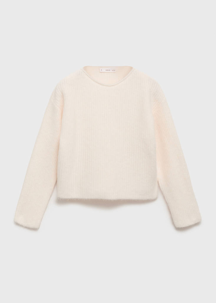 Knitted ribbed sweater — Sand