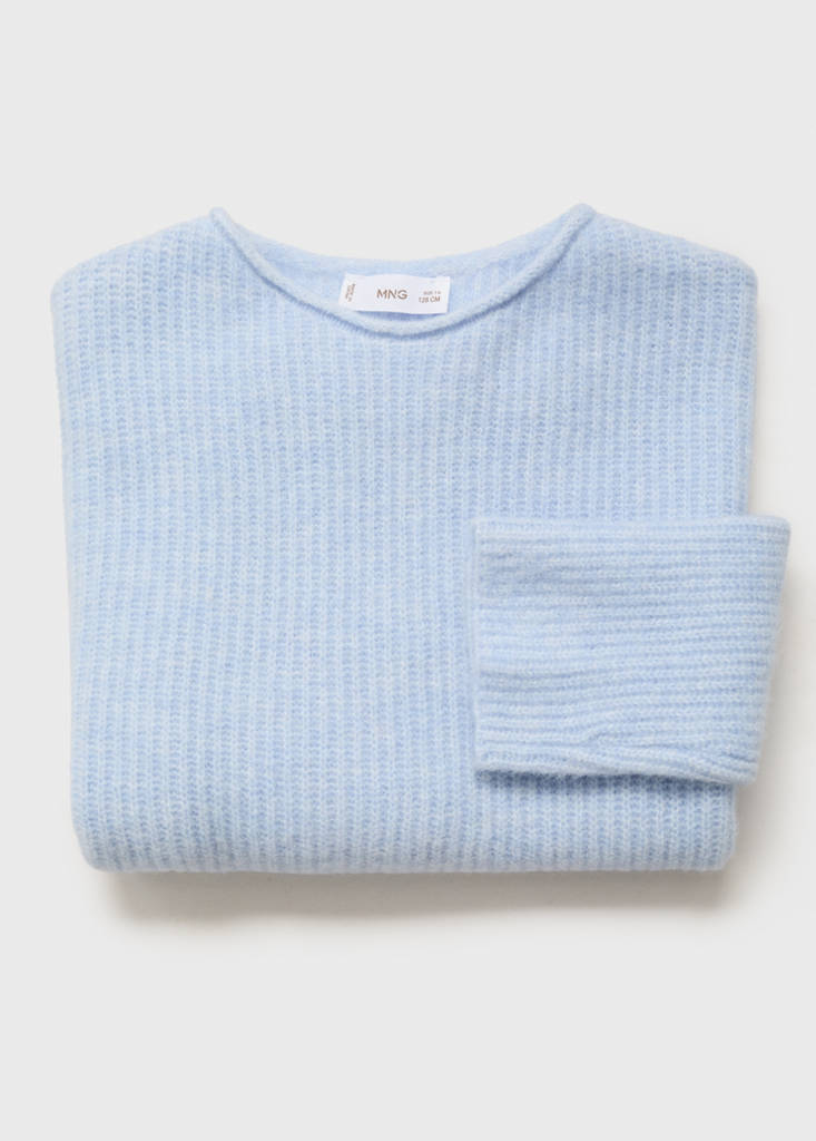 Knitted ribbed sweater — Sky Blue