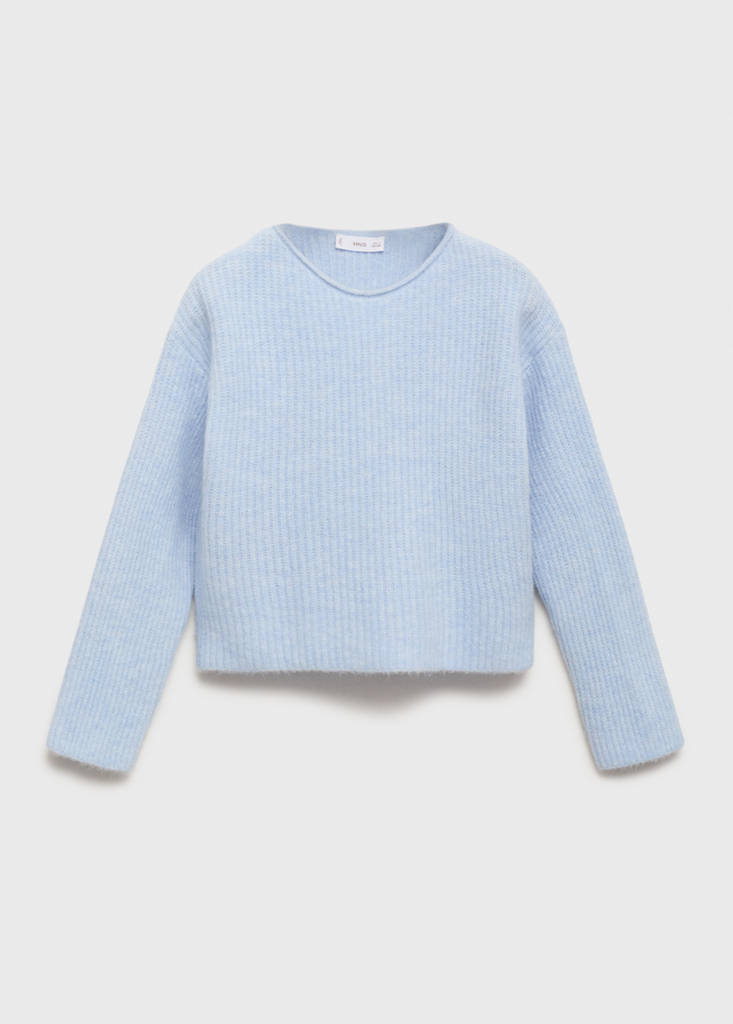 Knitted ribbed sweater — Sky Blue