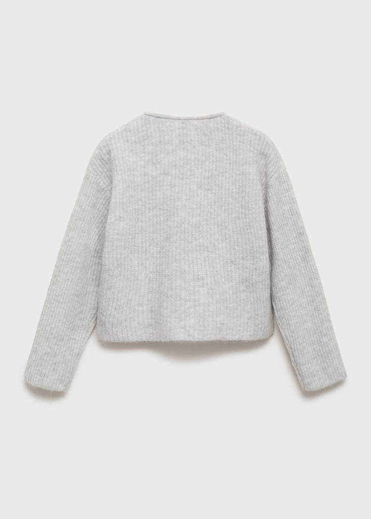 Knitted ribbed sweater — Light Heather Grey