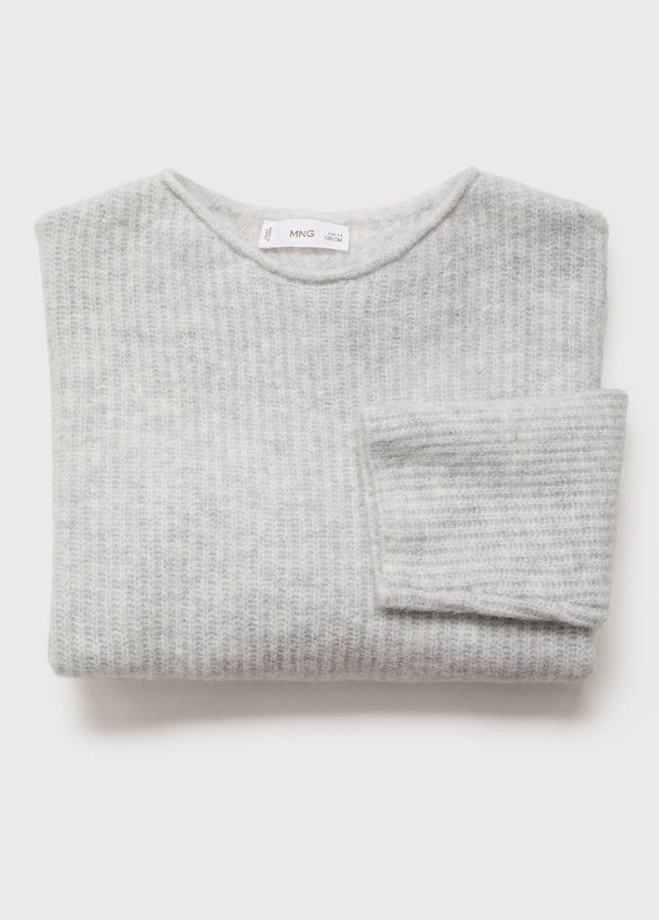 Knitted ribbed sweater — Light Heather Grey
