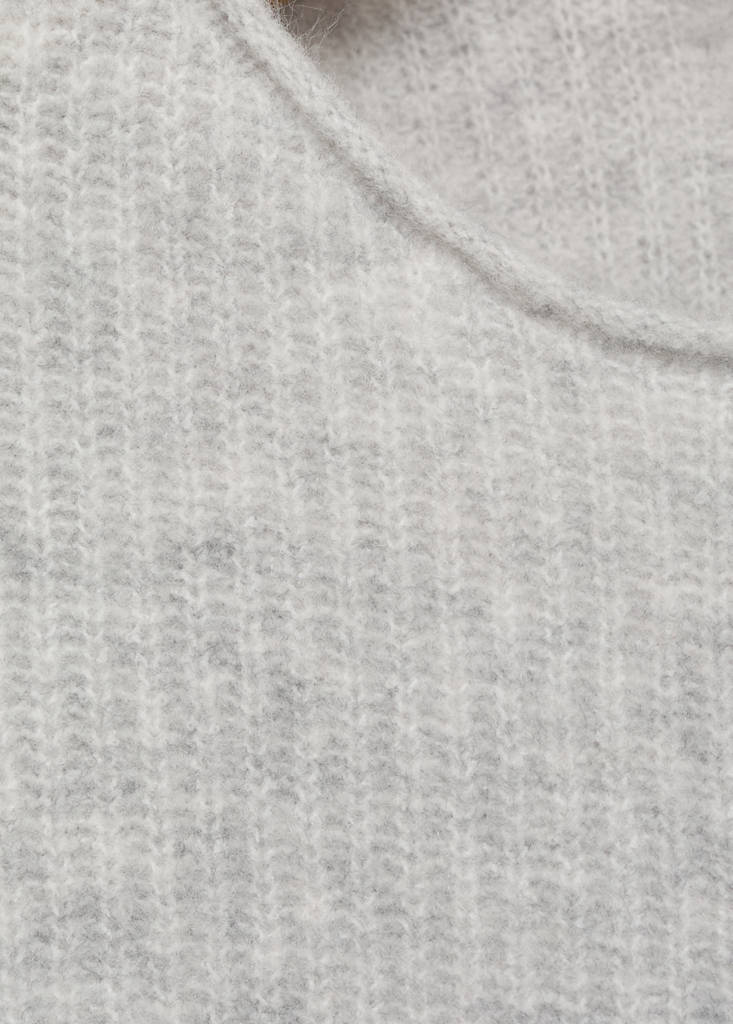 Knitted ribbed sweater — Light Heather Grey