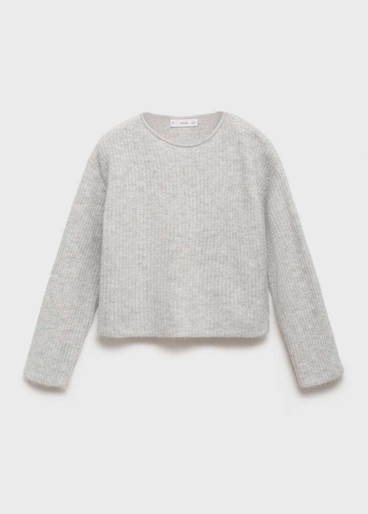 Knitted ribbed sweater — Light Heather Grey