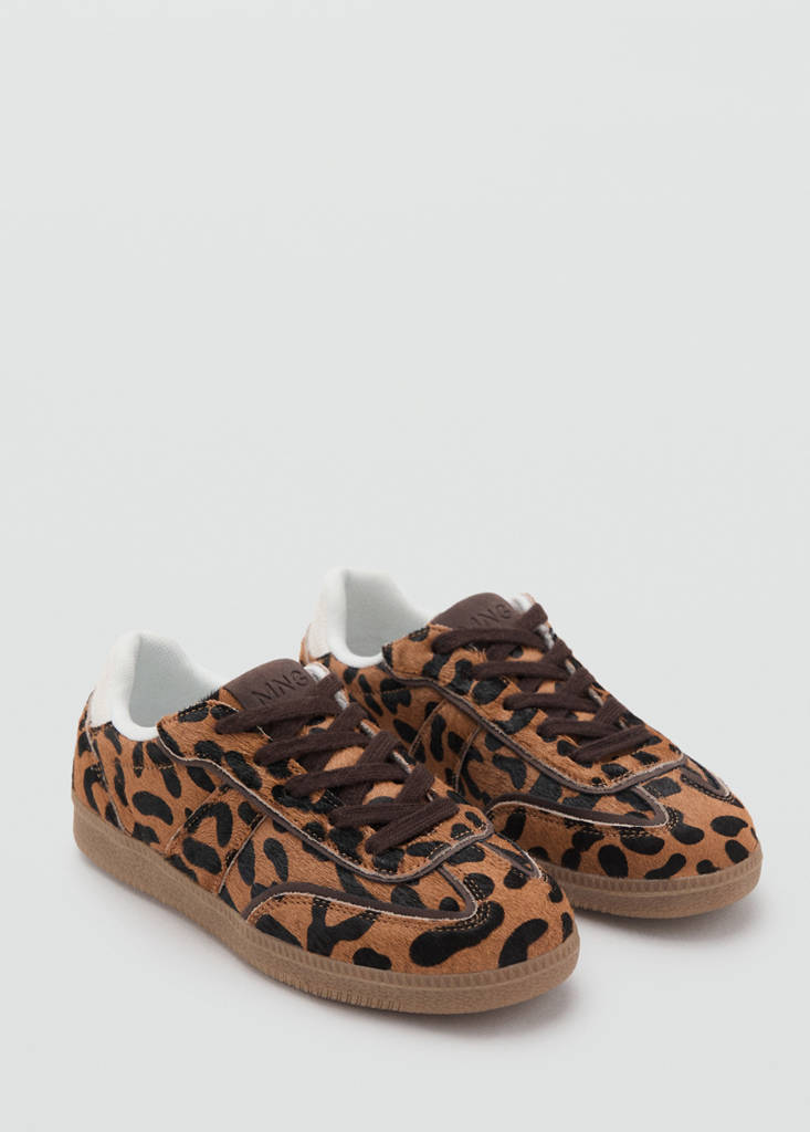 Leopard leather sneakers — Black