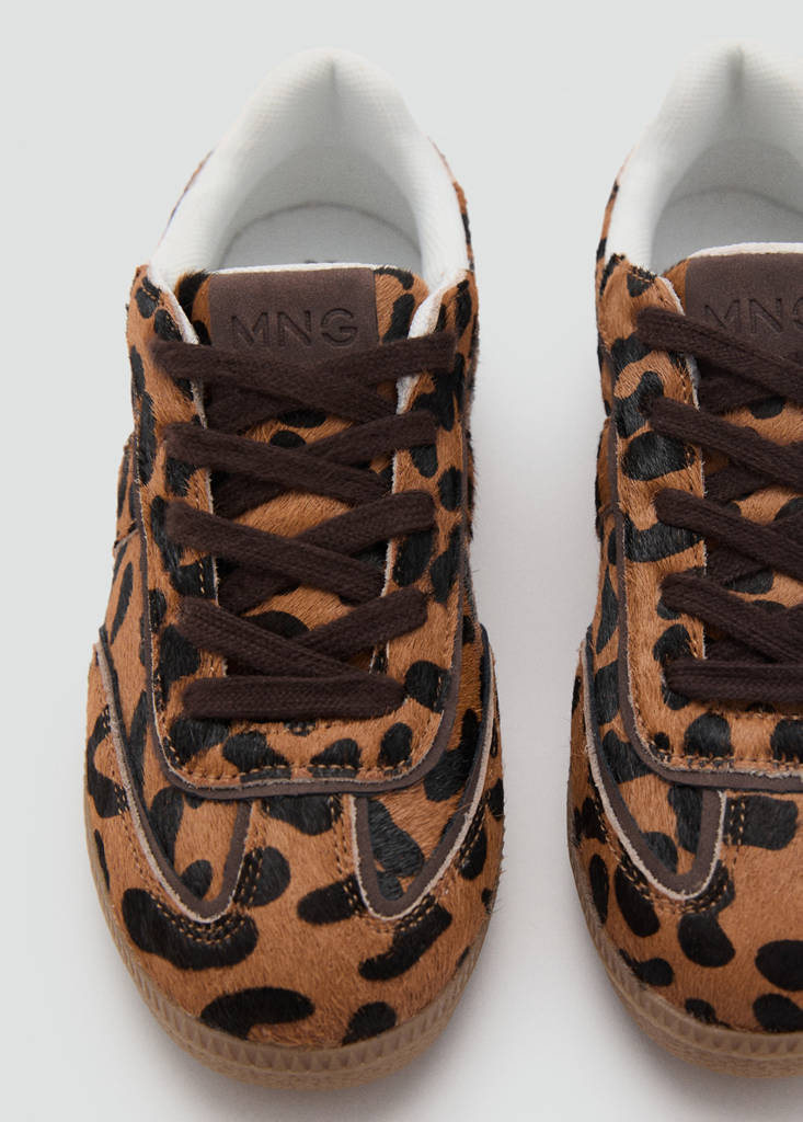 Leopard leather sneakers — Black