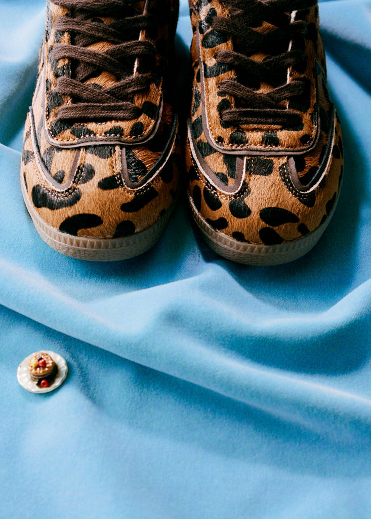 Leopard leather sneakers — Black