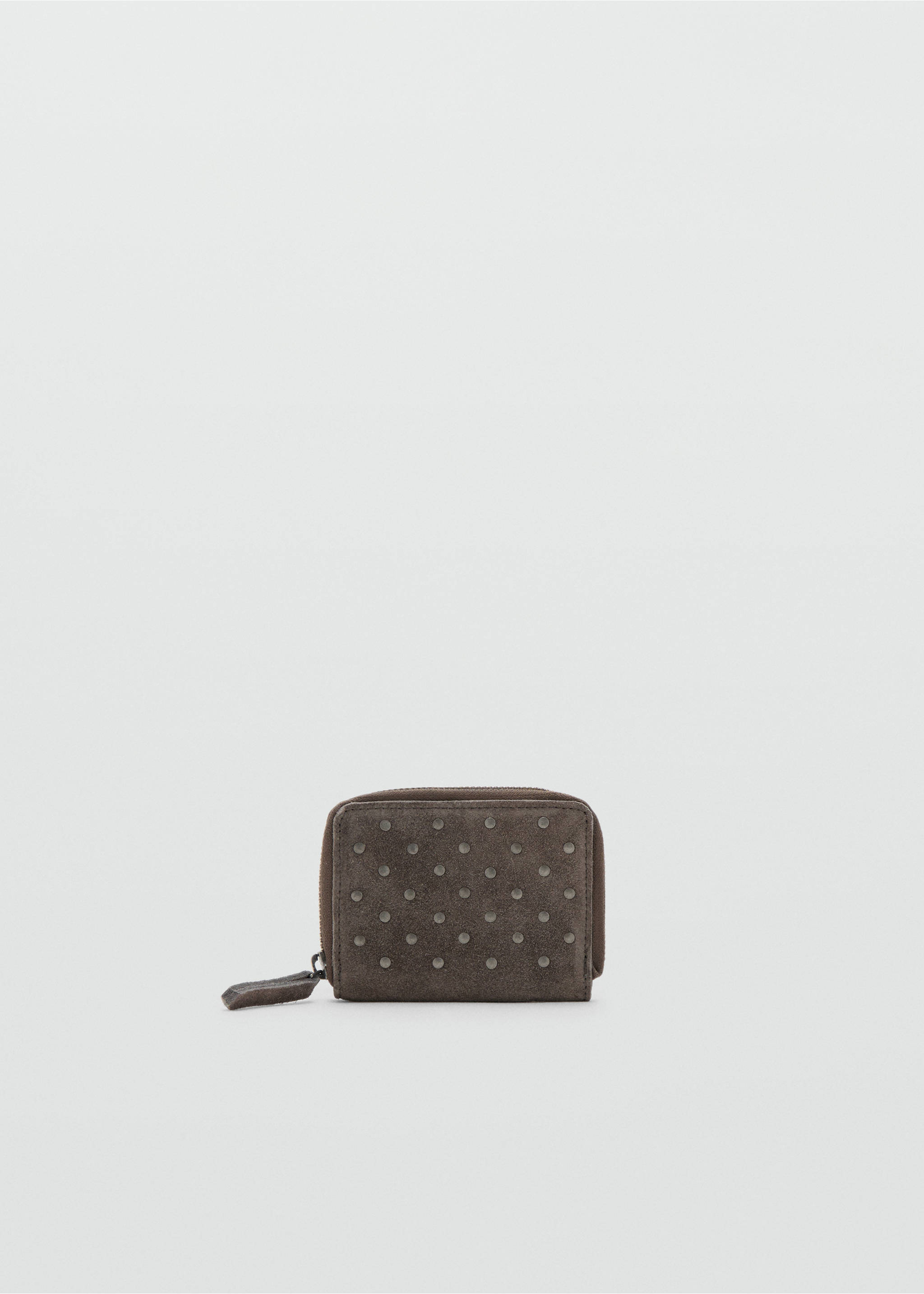 Studded leather purse - Article without model, Grey. Ref: 17074425-00.
