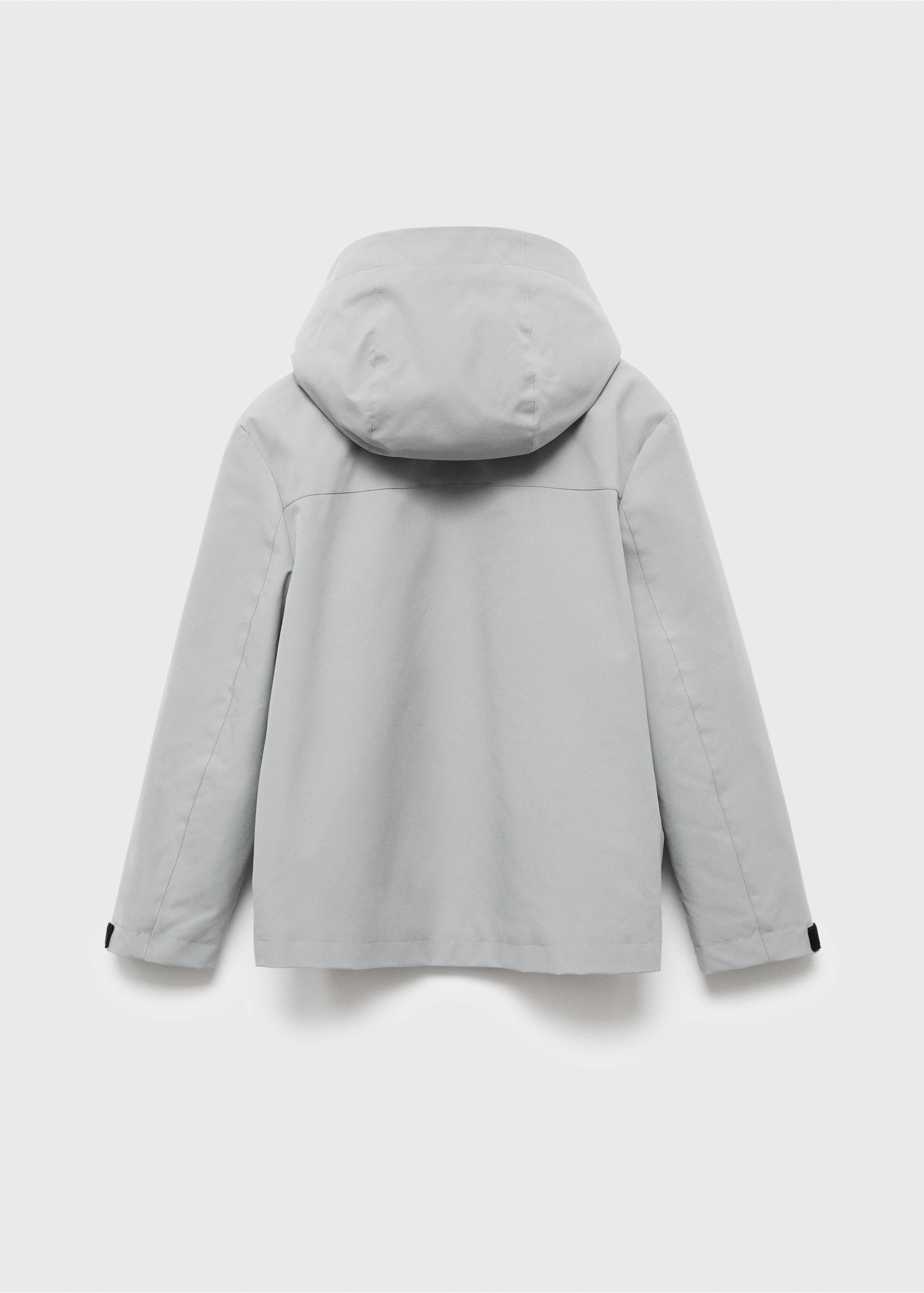 Hooded water-repellent coat - Reverse of the article, Grey. Ref: 17074426-00.