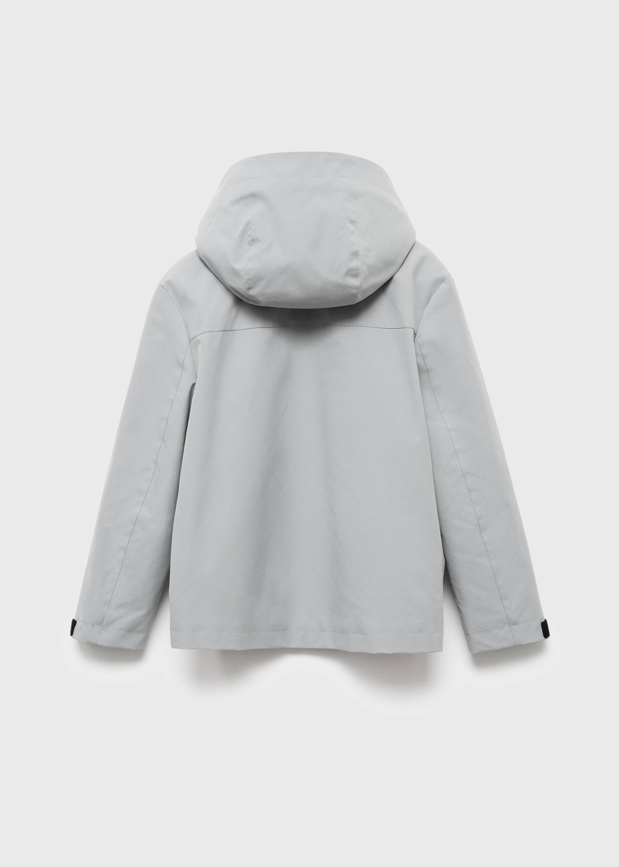 Hooded water-repellent coat - Reverse of the article
