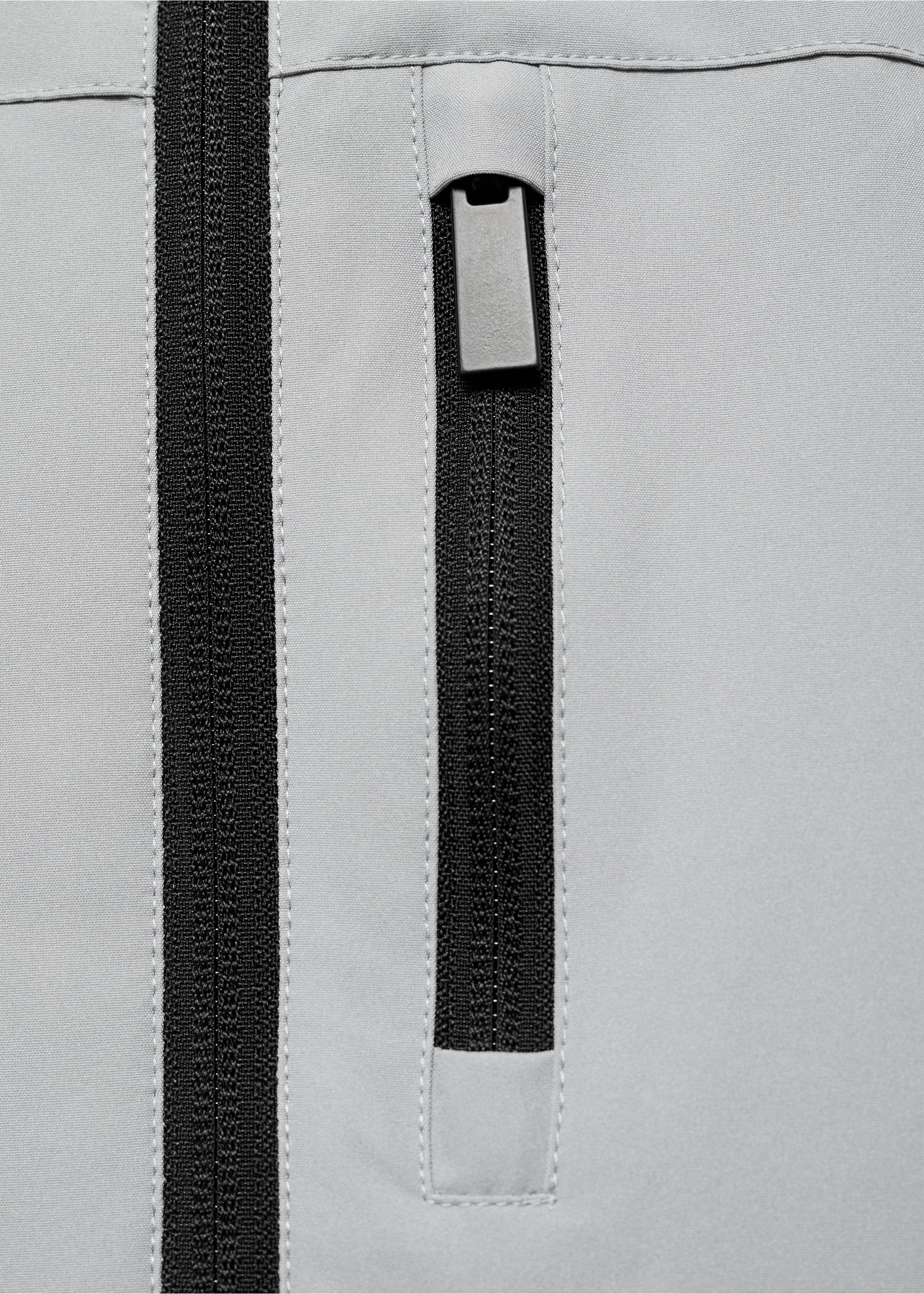 Hooded water-repellent coat - Details of the article 0, Grey. Ref: 17074426-00.