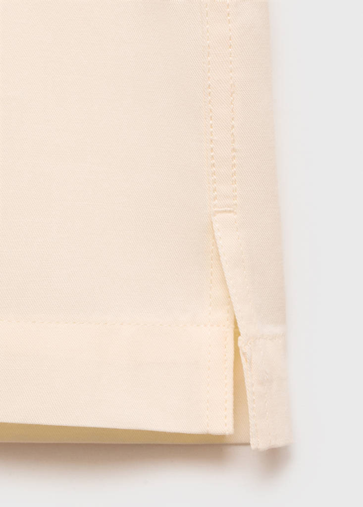 Regular-fit cotton shirt with pocket — Ecru