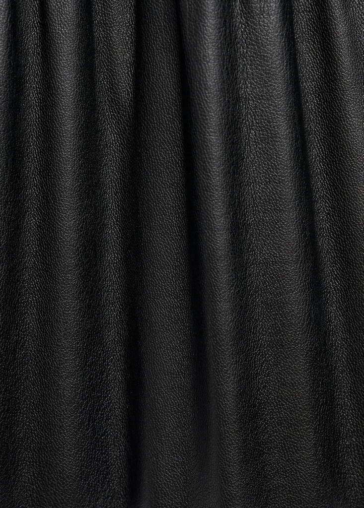 Pleated leather-effect skirt — Black