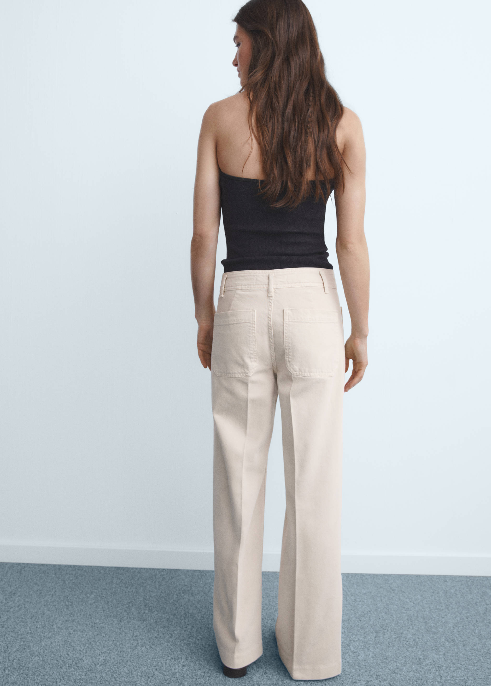 Calças de ganga wide leg com bolsos - Verso do artigo