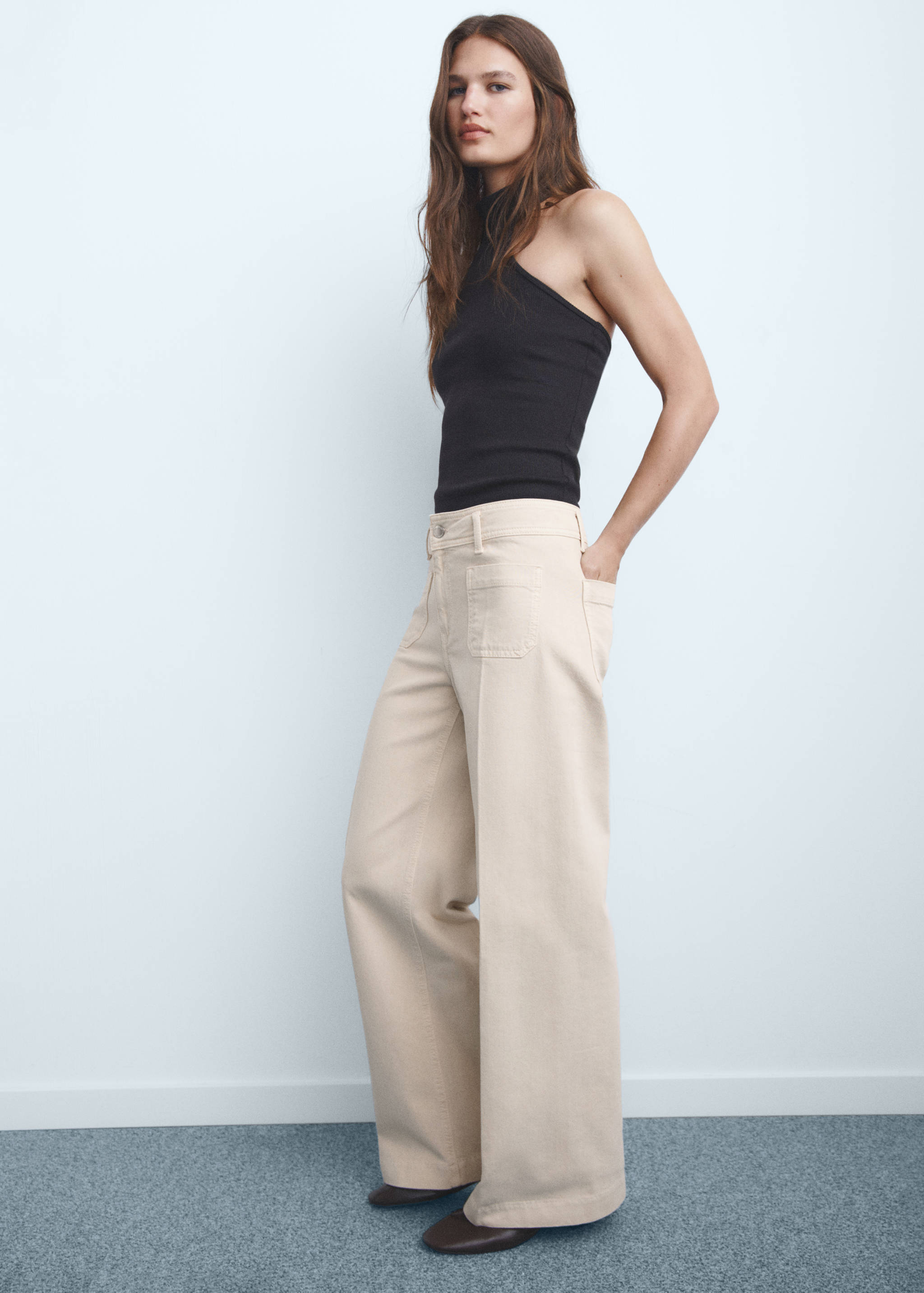 Calças de ganga wide leg com bolsos - Pormenor do artigo 6