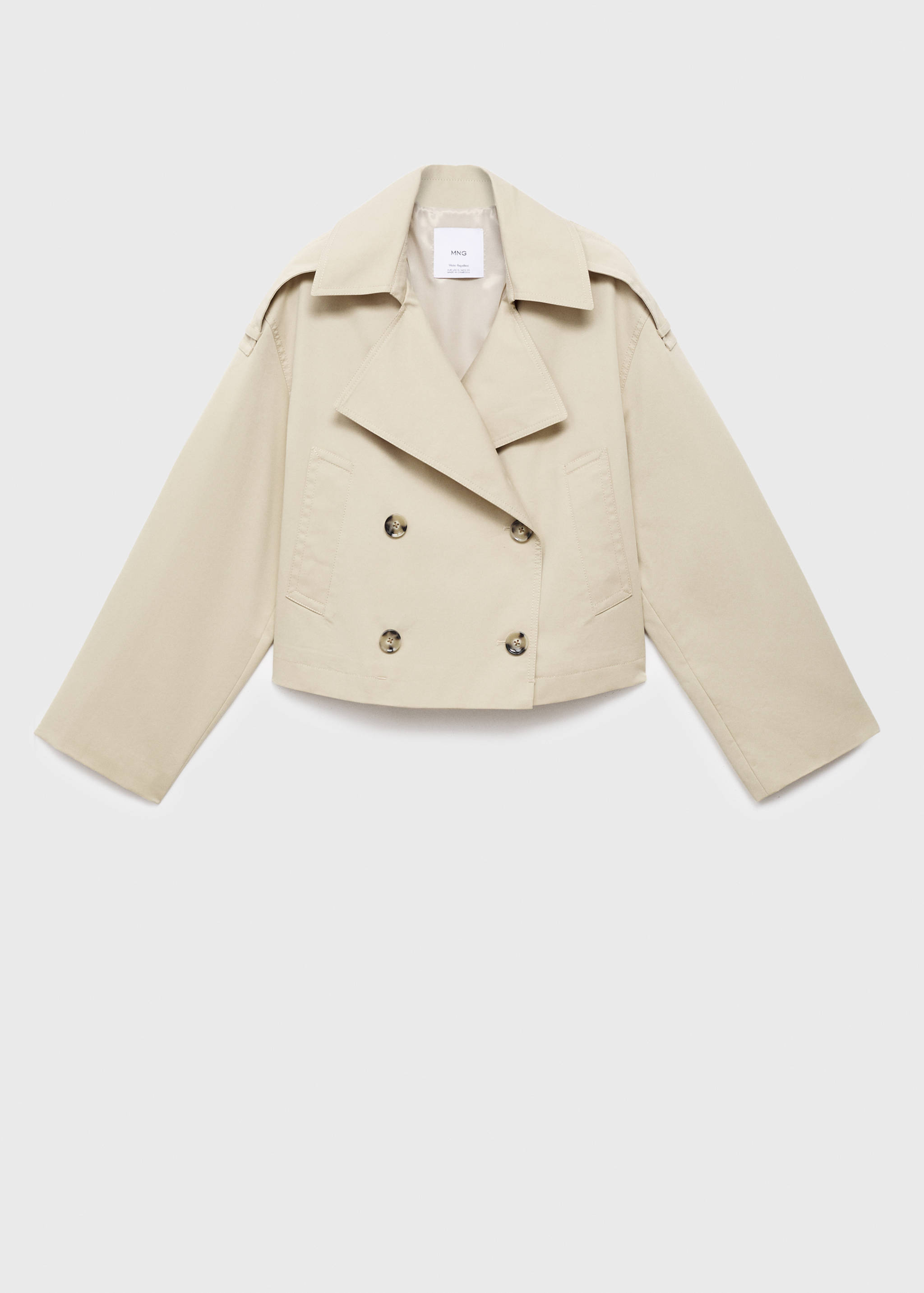 Double-breasted cropped trench coat - Article without model