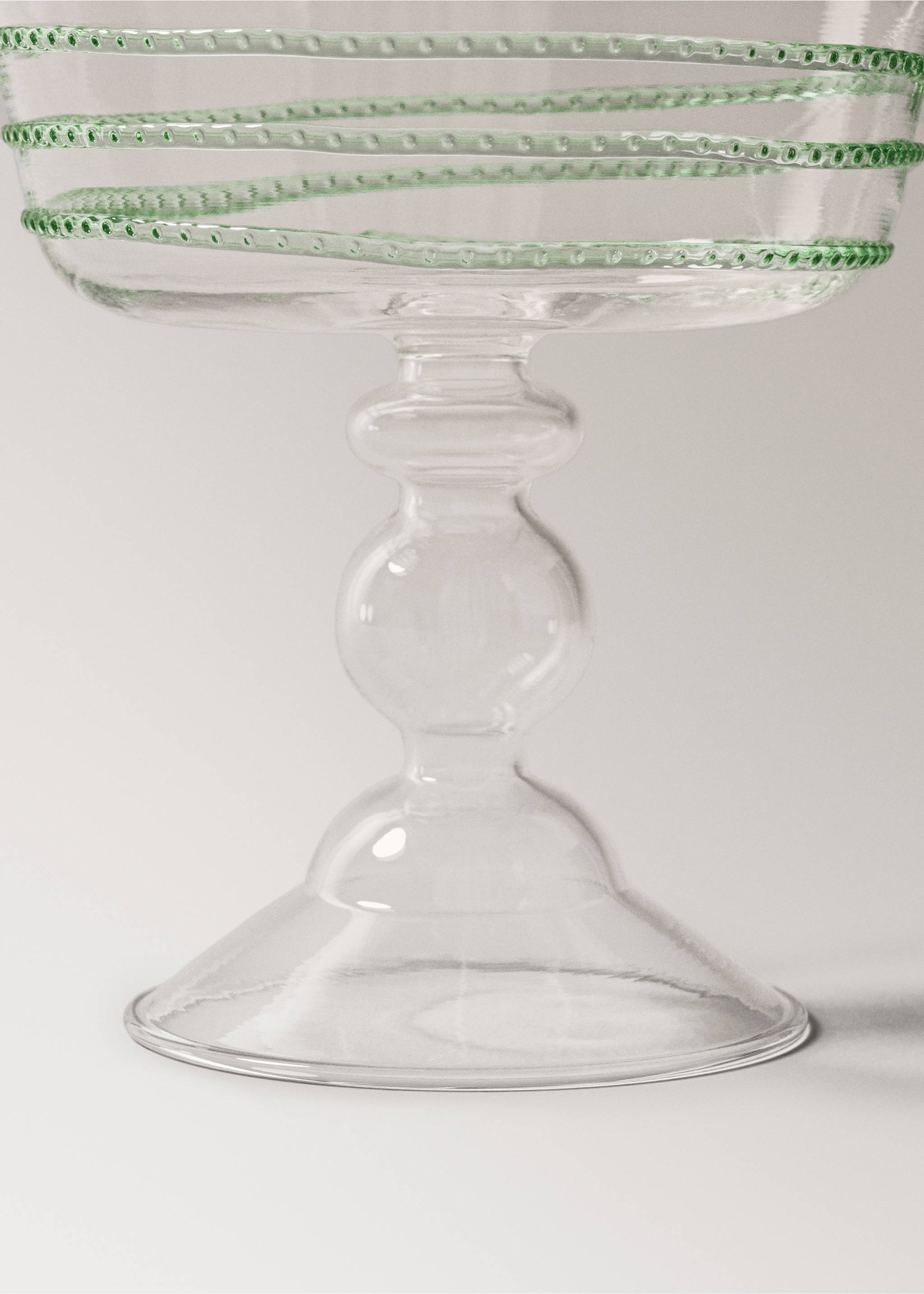Borosilicate ice cream glass with spiral relief - Details of the article 2, Off White. Ref: 17074441-00.
