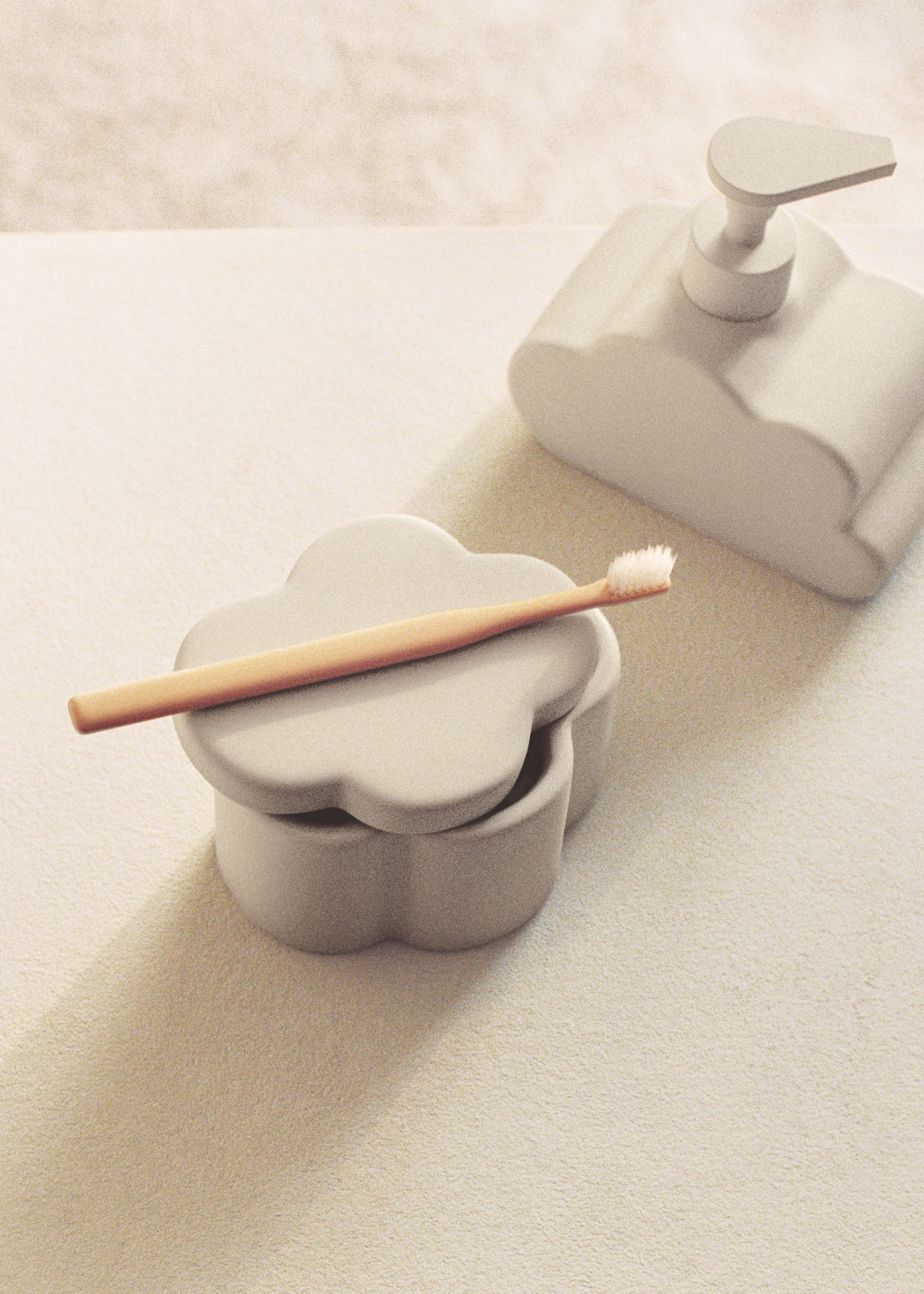 Cloud-shaped stoneware bathroom box - Details of the article 5