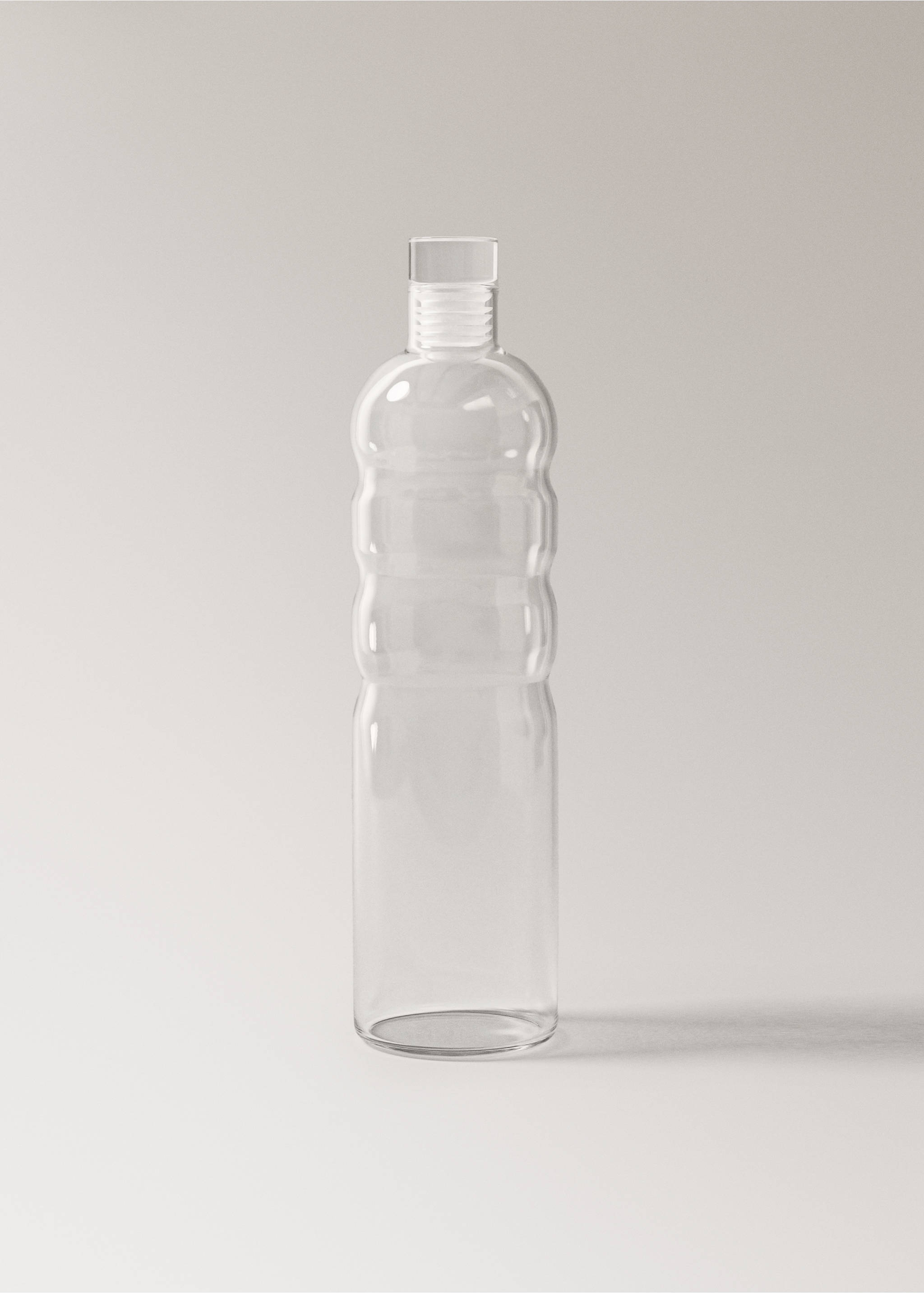 Borosilicate jar with wave design and lid - Article without model, Off White. Ref: 17074444-00.