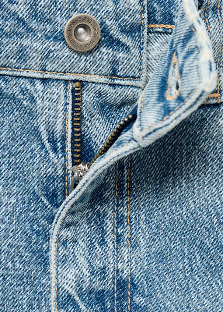 Mid-rise barrel jeans — Medium Blue