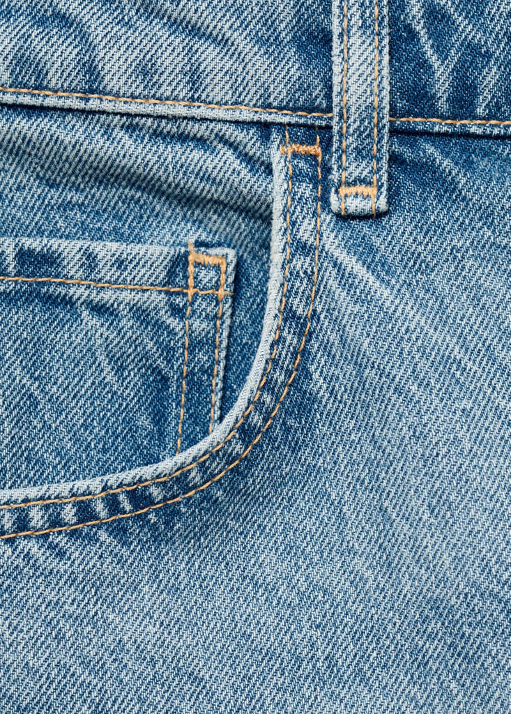 Mid-rise barrel jeans — Medium Blue