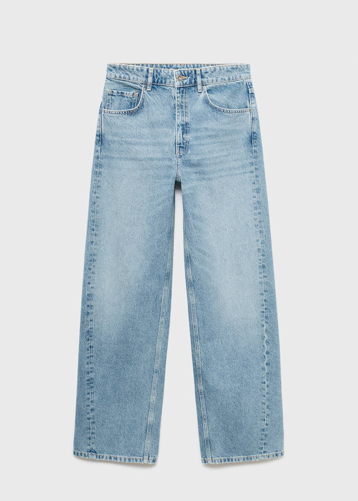 Mid-rise barrel jeans — Medium Blue