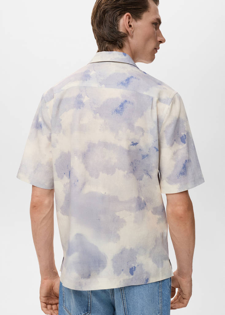 Printed bowling shirt — Light/Pastel Grey