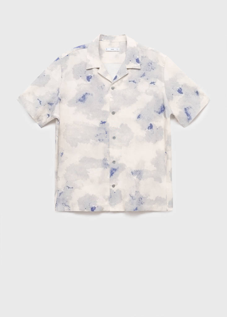 Printed bowling shirt — Light/Pastel Grey