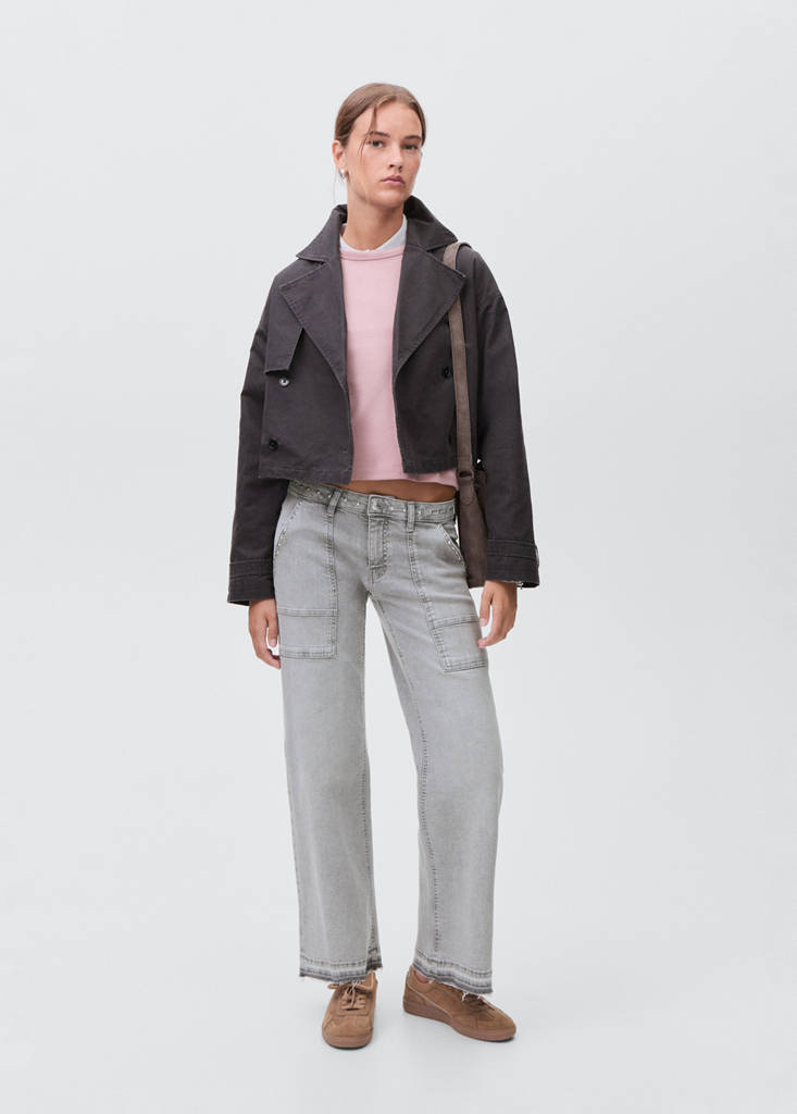 Studded culotte jeans — Denim Grey