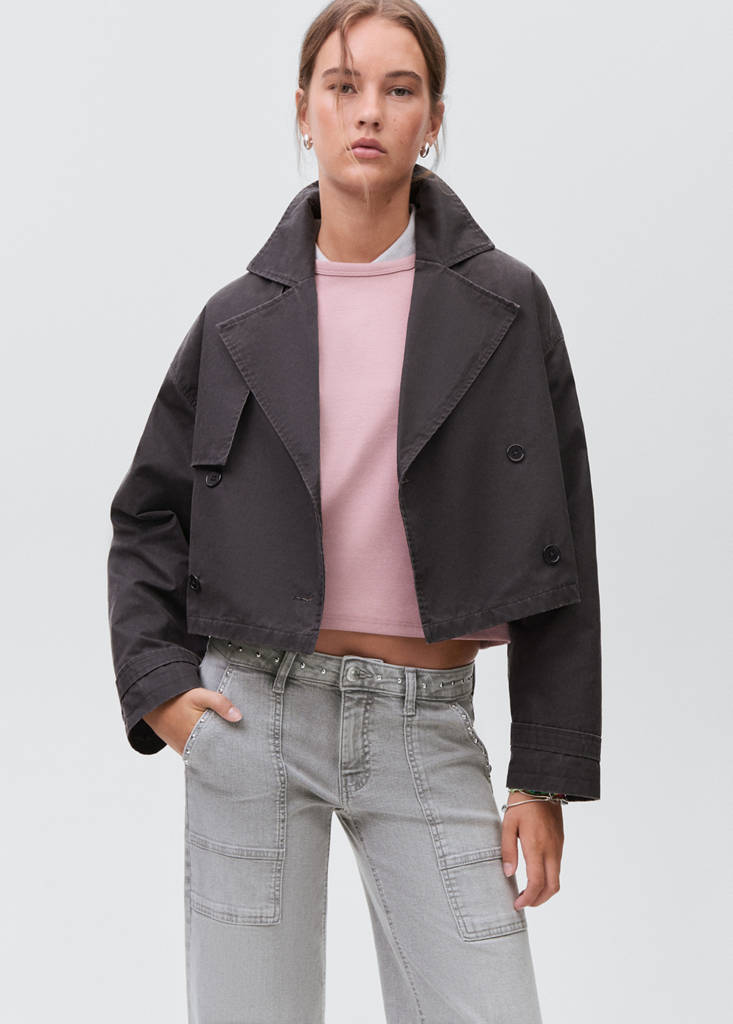 Studded culotte jeans — Denim Grey