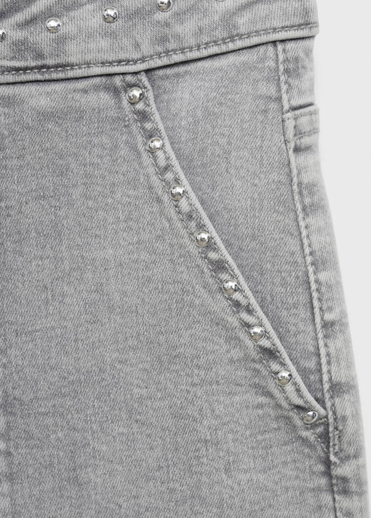 Studded culotte jeans — Denim Grey