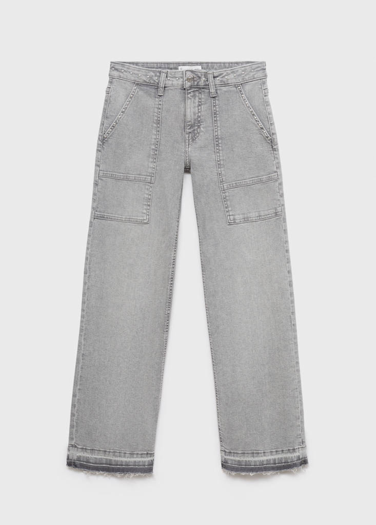 Studded culotte jeans — Denim Grey