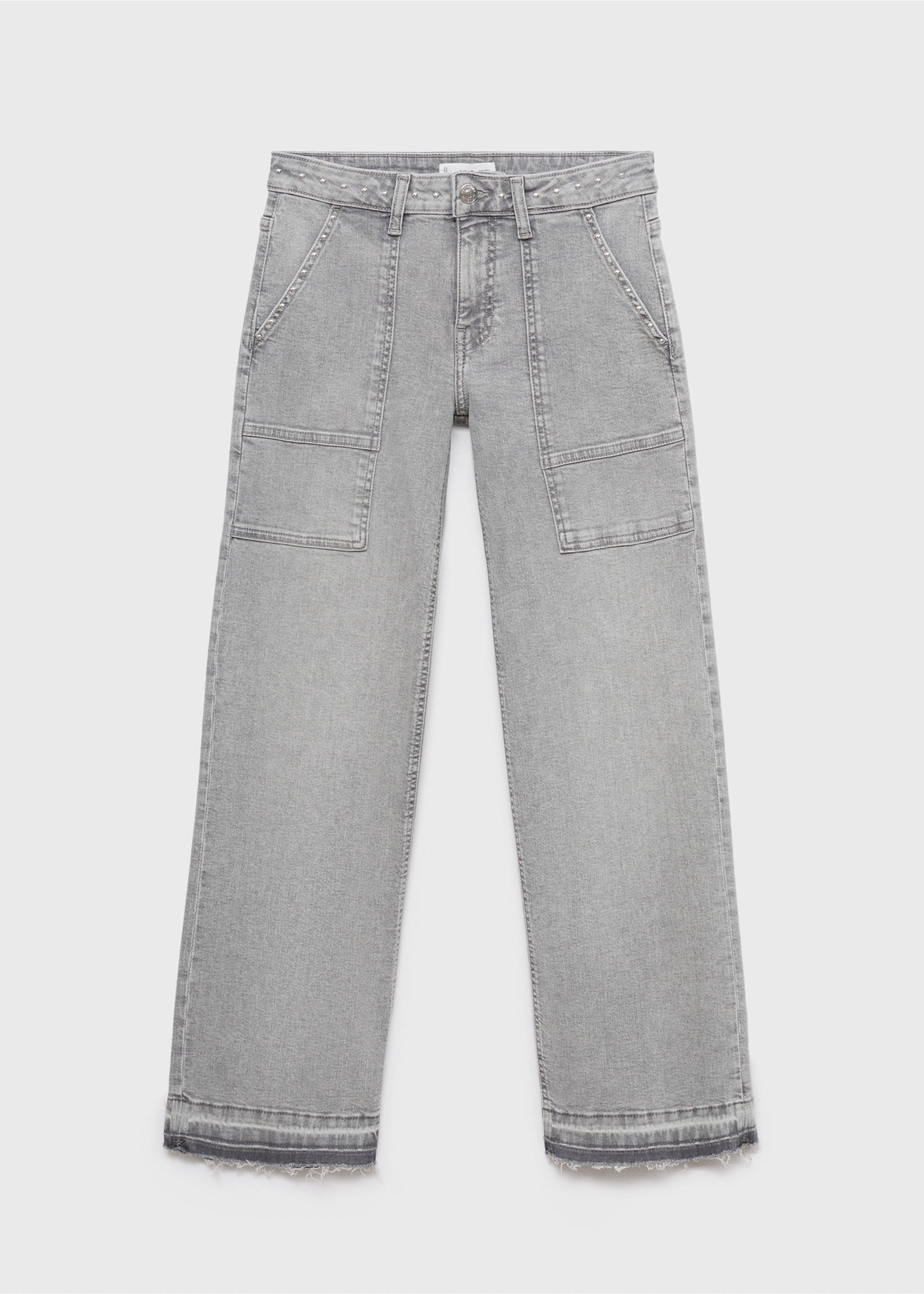 Jean style jupe-culotte clouté - Article sans modèle, Gris denim. Ref: 17074777-00.