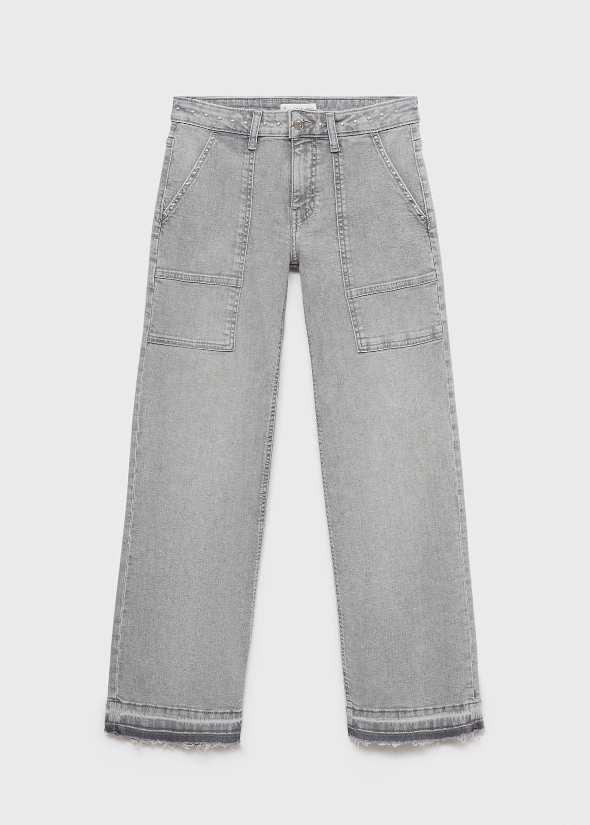 Studded culotte jeans — Denim Grey