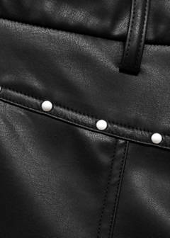 Studded leather-effect trousers — Black 5