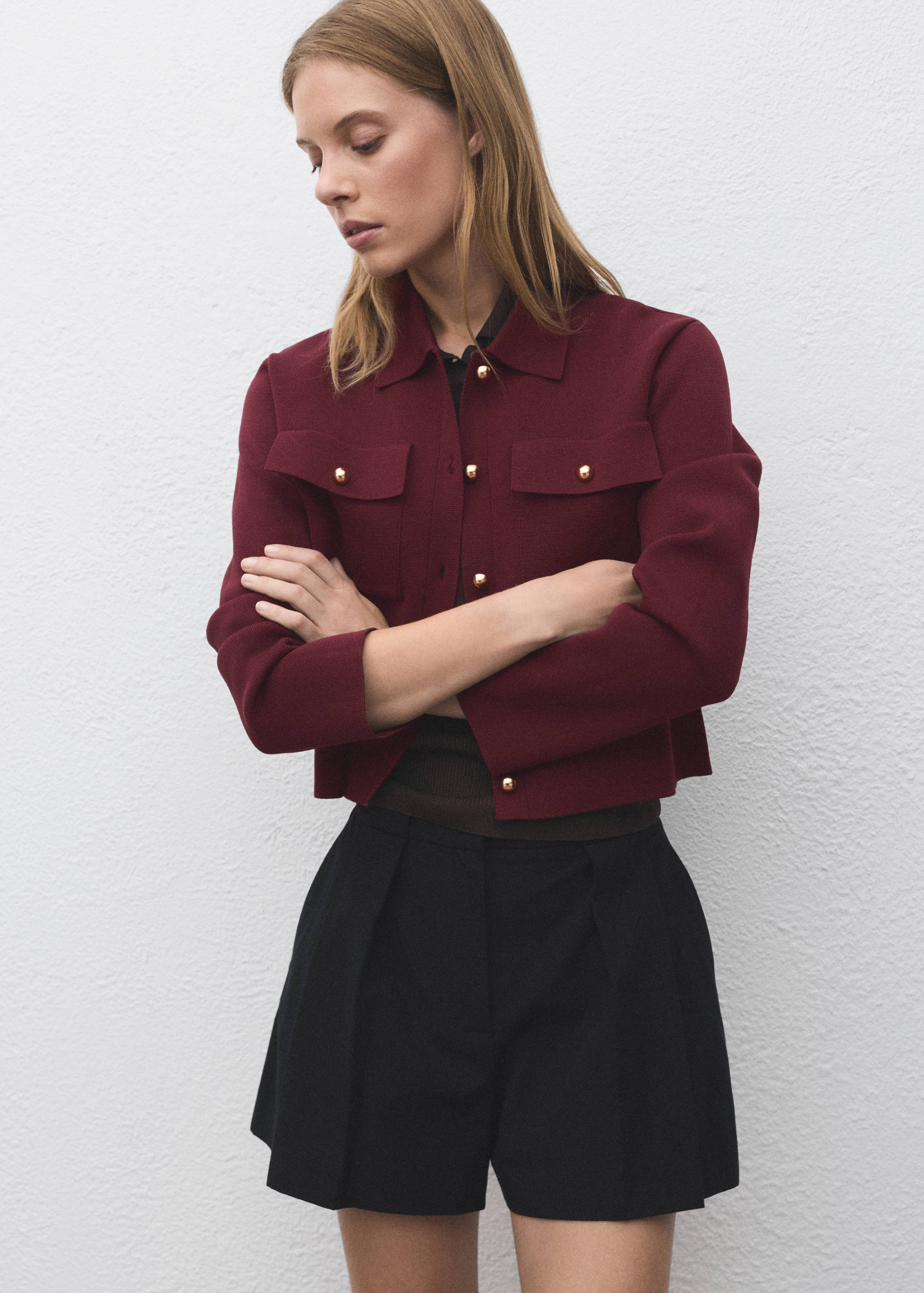 Veste maille poches - Plan moyen