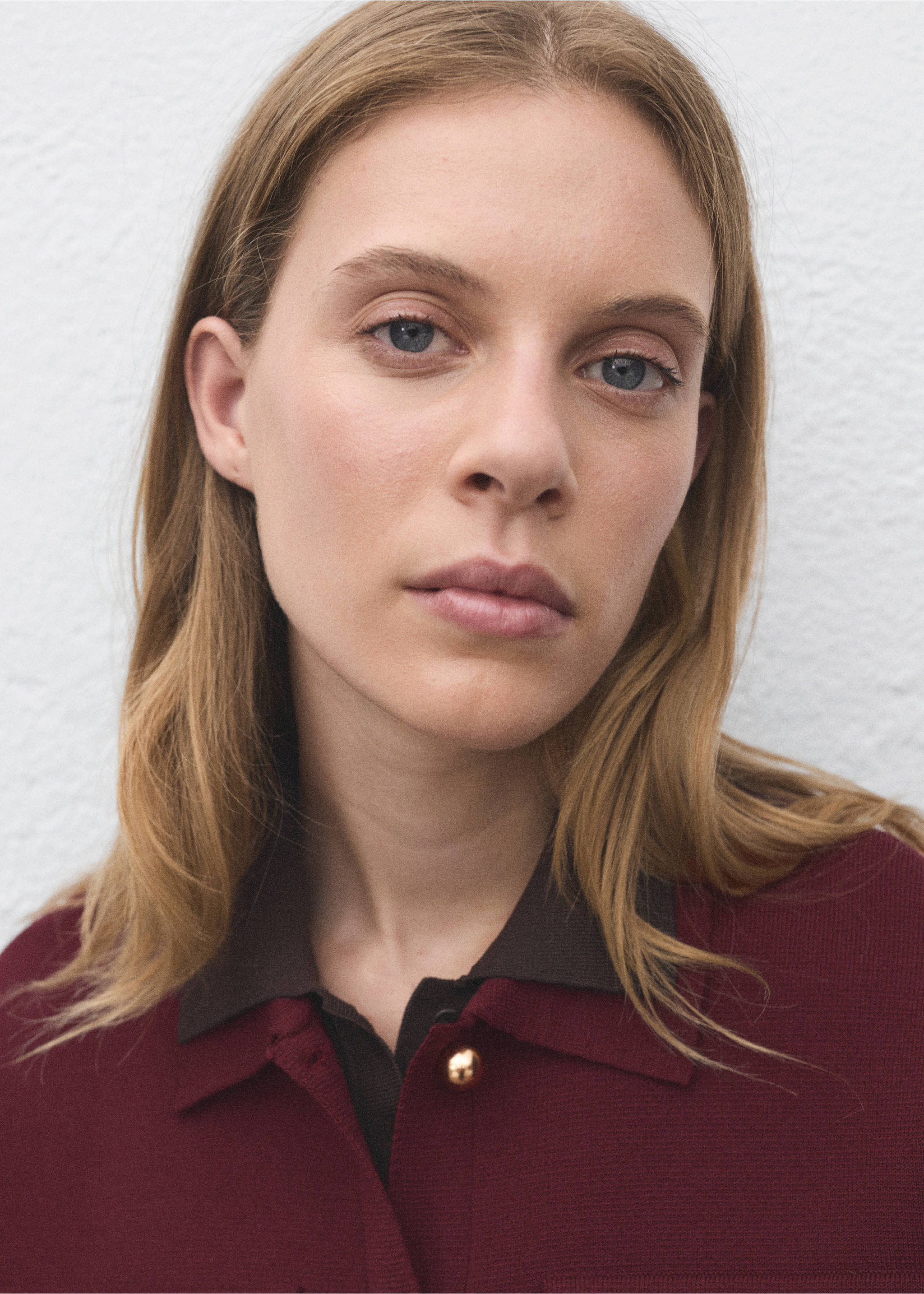 Veste maille poches - Détail de l'article 1, Lie de vin. Ref: 17074780-00.