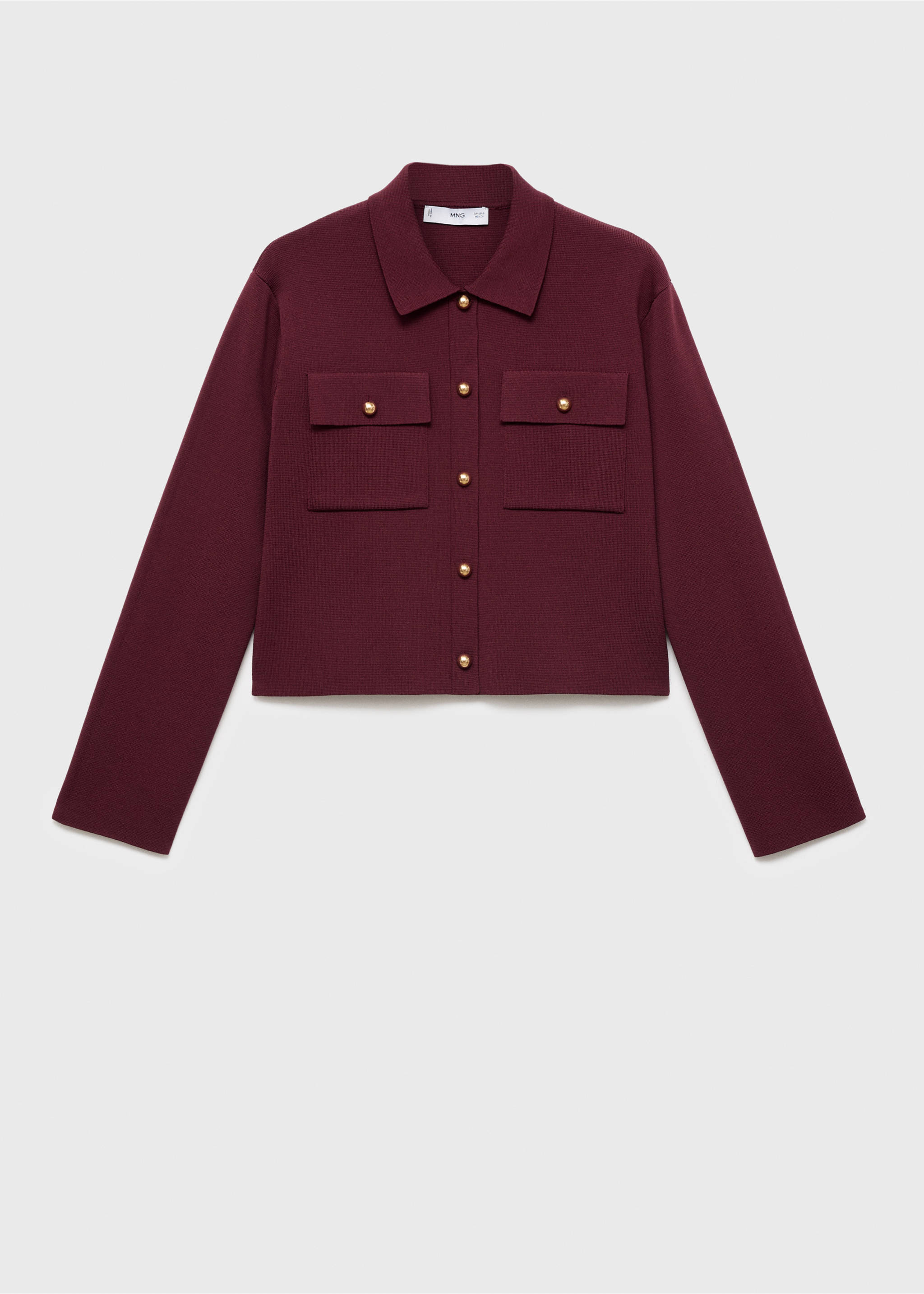 Veste maille poches - Article sans modèle, Lie de vin. Ref: 17074780-00.