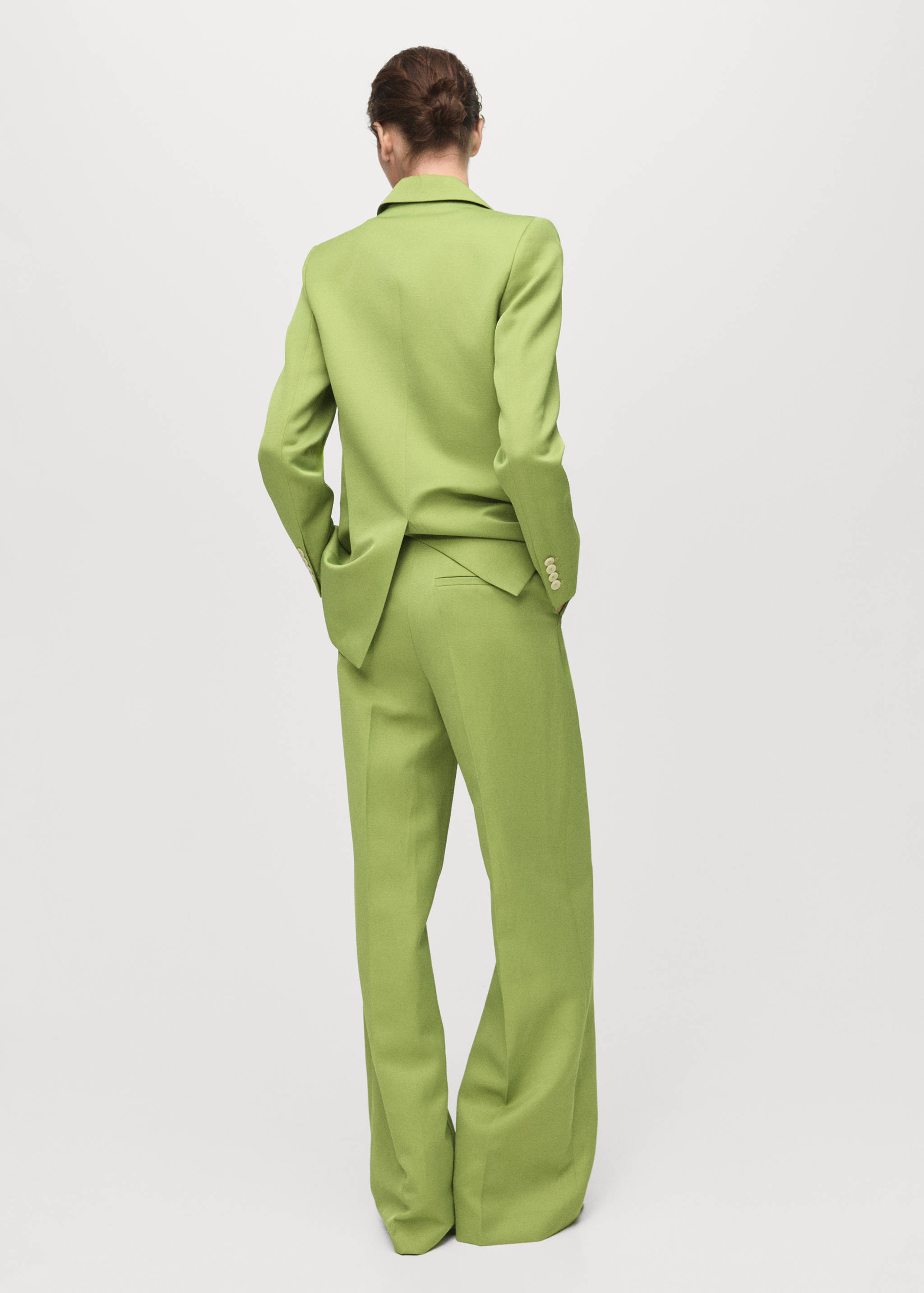 Straight-fit linen-blend suit pants - Reverse of the article