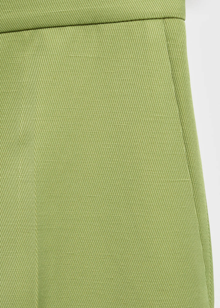 Straight-fit linen-blend suit trousers — Green