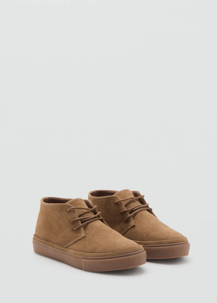 Lace-up leather shoes — Sand