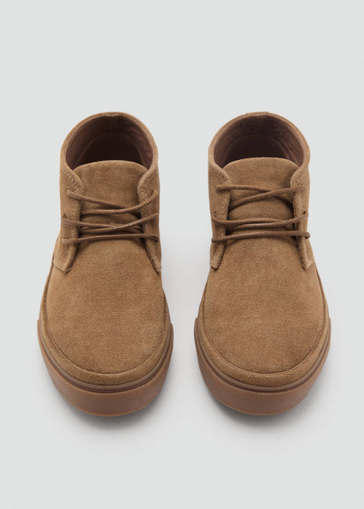 Lace-up leather shoes — Sand